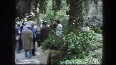 Garden Tomb Jerusalem Israel (1976): A Group Of People Having A Meeting In S Bushy
