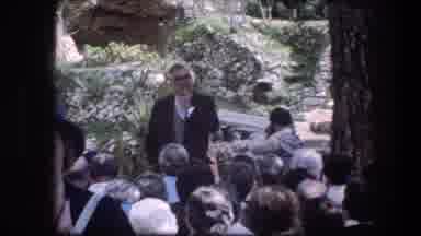 Garden Tomb Jerusalem Israel (1976): Man Wearing Grey Jacket Talks To Small Group
