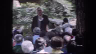Garden Tomb Jerusalem Israel (1976): A Group Of People Listening To A Speech By A