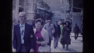 Garden Tomb Jerusalem Israel (1976): Crowds Of People Walking Through Narrow