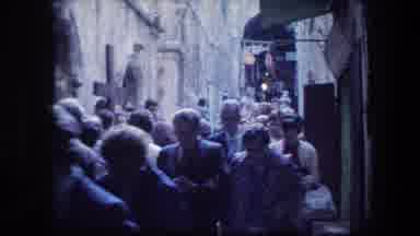 Garden Tomb Jerusalem Israel (1976): People Are Walking Through A Crowded Area
