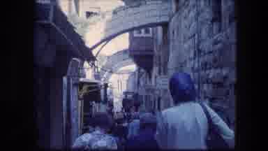 Garden Tomb Jerusalem Israel (1976): Group Of People Carrying A Wooden Cross In A