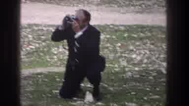 Jerusalem Israel (1976): Man Taking Picture Of Iconic Islamic Looking Tower Beside