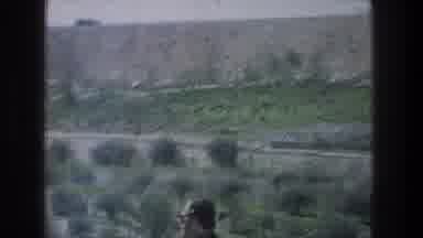 Jerusalem Israel (1976): Lighthouse Car Driving By With Person Walking