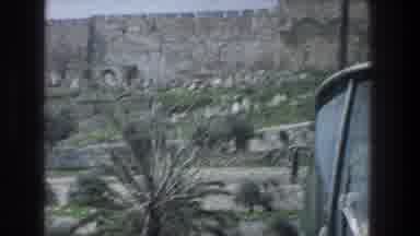 Jerusalem Israel (1976): A Long Shot Showing Trees And An Old Fort And A Nearby