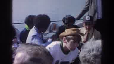 Sea of Galilee Israel (1976): A Large Group Of People Are A Boat Trip Together