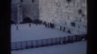 Wailing Wall Jerusalem Israel (1976): People Are Standing Outside In The Winter