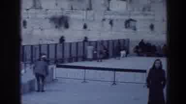 Wailing Wall Jerusalem Israel (1976): Jewish People Walking Near Lamentations Wall