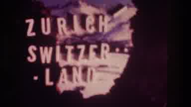 ZURICH SWITZERLAND-1976: Final Credits For A Movie In The Cinema Dark Room
