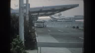ZURICH SWITZERLAND-1976: Outdoor View Of Taxi Service At Airport Bus And Planes