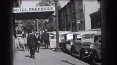 Reading Pennsylvania (1938): View Of White Hotel Berkshire Sign On A Clear Day