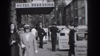 Reading Pennsylvania (1938): View Of White Hotel Berkshire Sign On A Clear Day