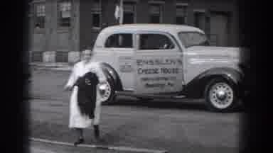 Reading Pennsylvania (1938): Two Women Exit An Old Car Bringing Linens