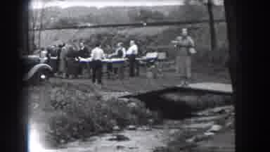 Reading Pennsylvania (1938): Cooking Outside In The Grill With Family And Friends