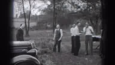 Reading Pennsylvania (1938): Men And Women Gathering Outdoors Near Cars And And A