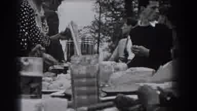 Reading Pennsylvania (1938): Group Of People Men And Women Having A Meal Or A