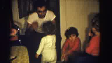 Aliquippa Pennsylvania (1958): Family Crowds Around Table Young Children Pay