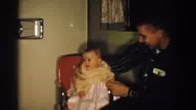 Aliquippa Pennsylvania (1958): Man Holding A Baby Both Of Them Are Laughing A Lot