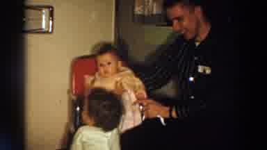 Aliquippa Pennsylvania (1958): Father At Home With His Three Daughters In The