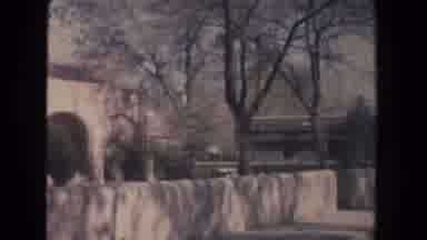 New Mexico-1951: Pan Across Stone Wall And Arched Building In Sun-Drenched Landscape
