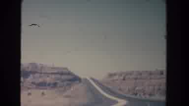 New Mexico (1951): Road Cutting Through The High Sandstone Rock Ridges Of A Desert