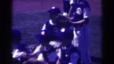 North Hollywood California-1961: Young Baseball Team Gathers Behind A Mets Sign