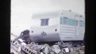 Grand Rapids Michigan (1956): View Of White Camper And Storm Debris On A Clear Day
