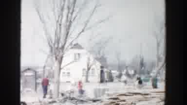 Grand Rapids Michigan (1956): View Of Snow Covered Houses Trees And Fence On A