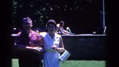 French Lick Indiana (1958): Husband And Wife Saying Hello To Their Friends In The