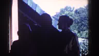 French Lick Indiana (1958): People Outside Someone's House Trying To Sell The