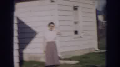 Nebraska (1956): Family Standing Outside A House Mother Father Children
