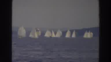 Wisconsin (1966): White Sail Boats Slowly Floating In Beautiful Lake