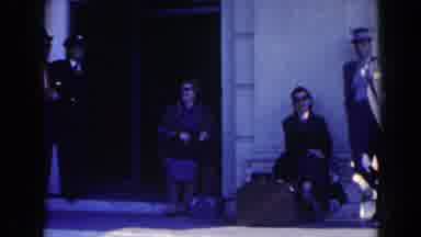 Niagra Falls Canada (1963): People Patiently Waiting With Their Luggage On A Sunny