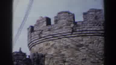 Niagra Falls Canada (1963): Large Castle With Tower And Crenelations Power Lines