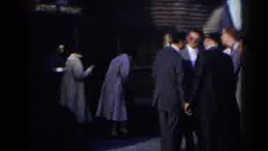 Niagra Falls Canada (1963): Many Men Are Outside Talking While Waiting For Their