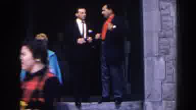 Niagra Falls Canada (1963): Several People Walking Down Stairs And Waving At