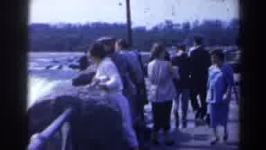 Niagra Falls Canada (1963): A Video Of A Group Of People Looking At A Large