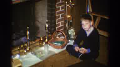Clarendon Hills Illinois (1969): White Kid Sitting Next To Te Fireplace Playing