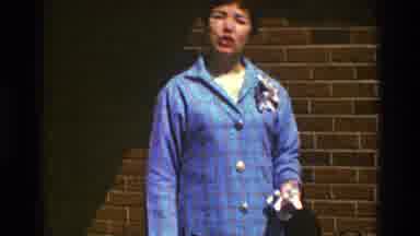 Clarendon Hills Illinois (1969): White Woman With Short Black Hair Wearing A Blue