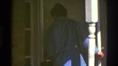 Clarendon Hills Illinois (1969): Man Slowly Returns To House Other Man Leaves With