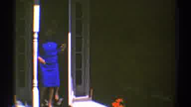 Clarendon Hills Illinois (1969): Two Women Wearing Blue Dresses Walk Out Of House