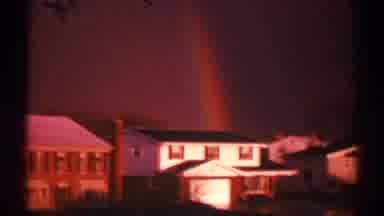 Clarendon Hills Illinois (1969): Two Story Home In Row With Faint Rainbow