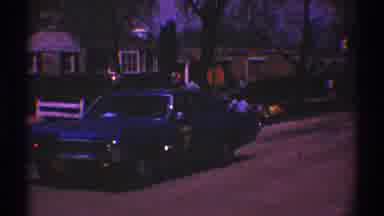 Clarendon Hills Illinois (1969): A Police Car And Fire Engine With Lights Flashing