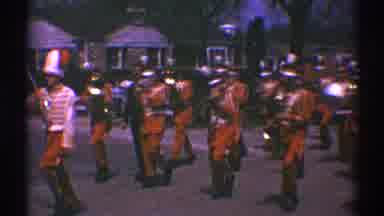 Clarendon Hills Illinois (1969): Marching Band In Red Clothes Playing In Parade