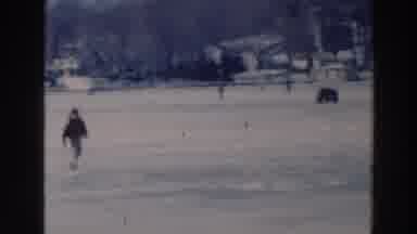 Tustin Wisconsin (1964): A Person Walking Alone In An Empty Park In Winter