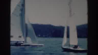 Tustin Wisconsin (1964): The Camera Captures The Sail Boats Drifting Around The
