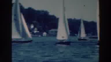 Tustin Wisconsin (1964): Sailboats Cruising And Elders Selling Vegetables Near The