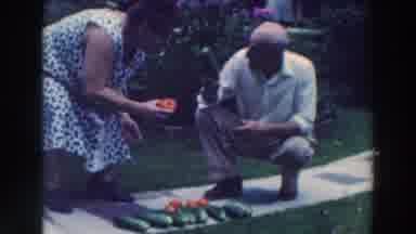 Tustin Wisconsin (1964): Old Man And Old Woman Stacking Cucumbers And Tomatoes