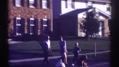 Clarendon Hills Illinois (1969): Five People Standing Next To Red Brick Building