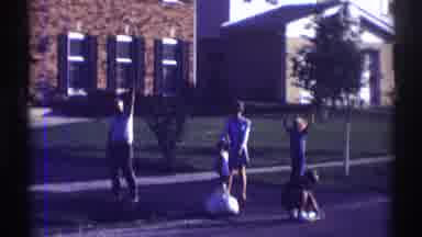 Clarendon Hills Illinois (1969): Family Members On The Sidewalk In Front Of Their